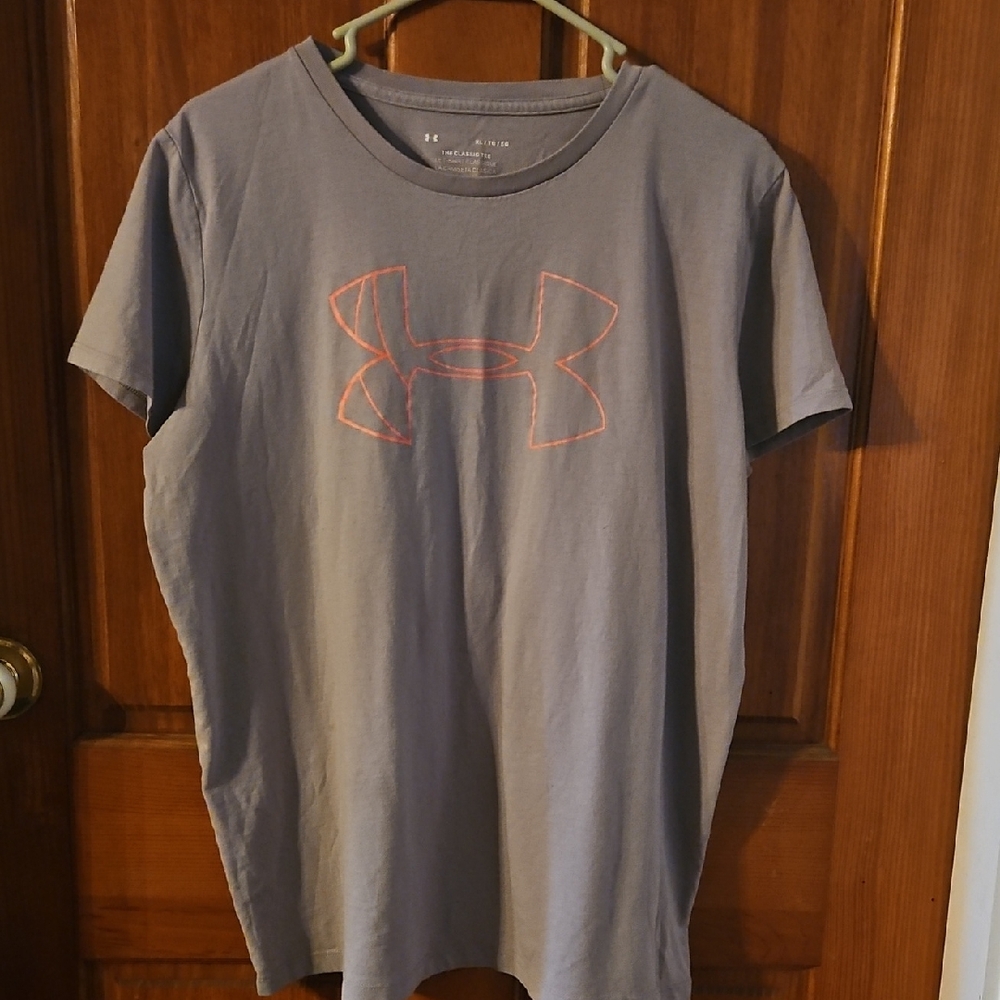 Under Armour Gray Tee with Red Logo